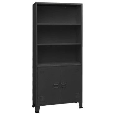 vidaXL Βιομηχανική Βιβλιοθήκη Ανθρακί 80x32x180cm Ατσάλινη 1 τεμ.