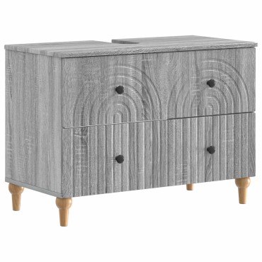 vidaXL Ντουλάπα Νιπτήρα Mπάνιου ALKMAAR Γκρι Sonoma 82x41x59 εκ