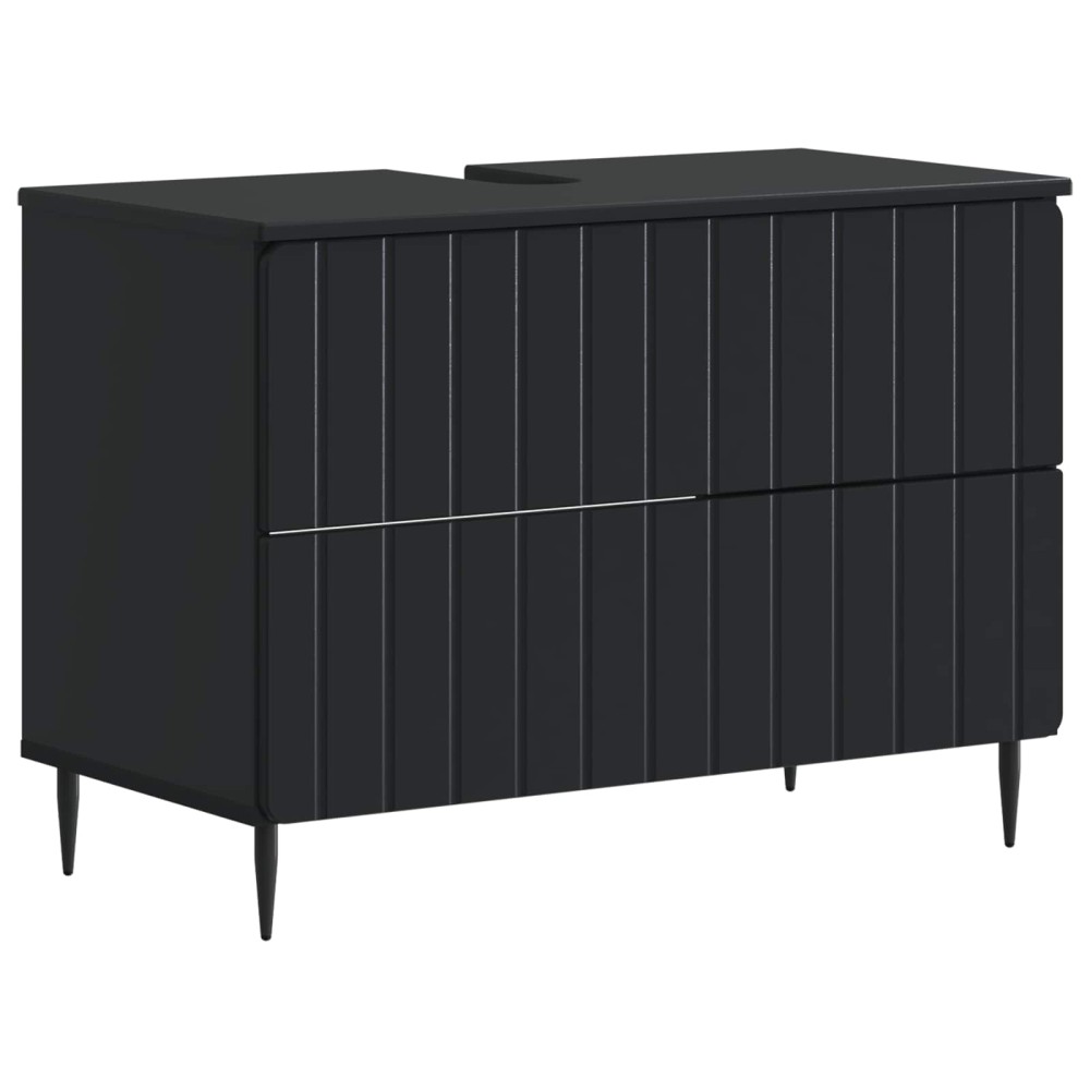 vidaXL Ντουλάπα Νιπτήρα Mπάνιου ZWOLLE Μαύρο 82x41x58,5 εκ