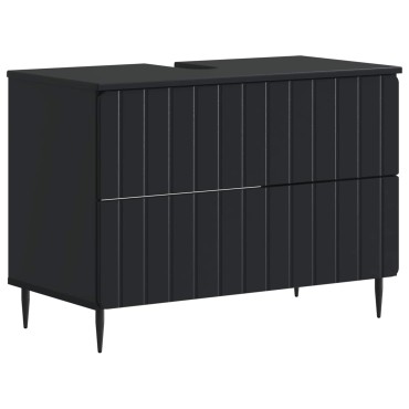vidaXL Ντουλάπα Νιπτήρα Mπάνιου ZWOLLE Μαύρο 82x41x58,5 εκ