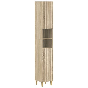 vidaXL Ντουλάπι Μπάνιου με Ανοιχτό Ράφι ARNHEM Sonoma Δρυς 30x31x190cm 1 τεμ.