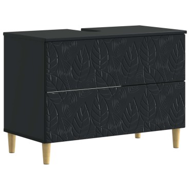 vidaXL Ντουλάπα Νιπτήρα Mπάνιου DELFT Μαύρο 82x41x59 εκ