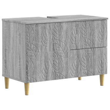 vidaXL Ντουλάπα Νιπτήρα Mπάνιου DELFT Γκρι Sonoma 82x41x59 εκ