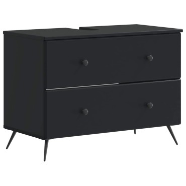 vidaXL Ντουλάπα Νιπτήρα Mπάνιου BREDA Μαύρο 82x41x59 εκ