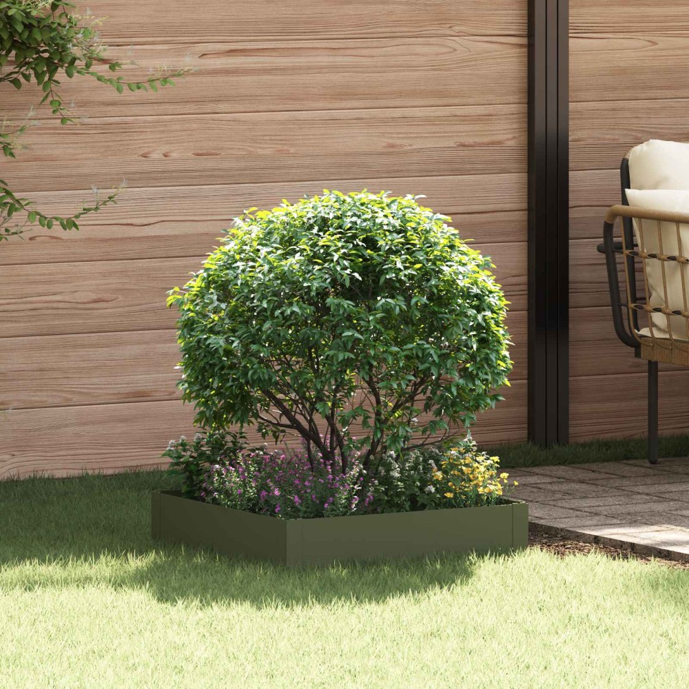 vidaXL Περίγραμμα γκαζόν 60 x 60 x 20 εκ Ατσάλι Λαδί