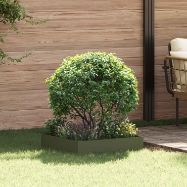vidaXL Περίγραμμα γκαζόν 60 x 60 x 20 εκ Ατσάλι Λαδί