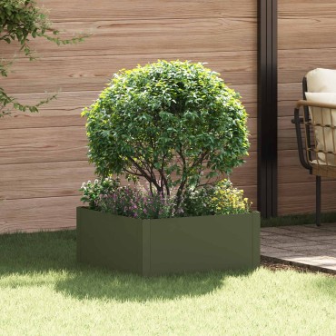vidaXL Περίγραμμα γκαζόν 60 x 60 x 35 cm Ατσάλι Λαδί