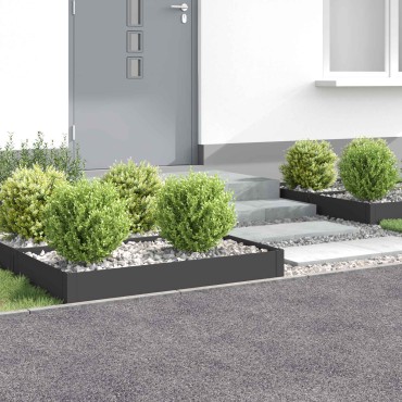 vidaXL Περίγραμμα γκαζόν 4 τμχ. 100 x 60 x 20 εκ. Ατσάλι Μαύρο