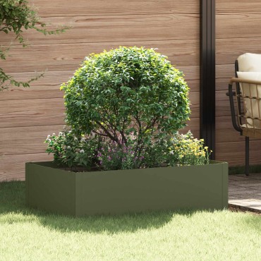 vidaXL Περίγραμμα γκαζόν 100 x 60 x 35 cm Ατσάλι Λαδί
