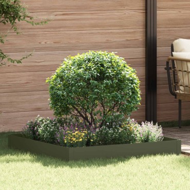 vidaXL Περίγραμμα γκαζόν 100 x 100 x 20 cm Ατσάλι Λαδί