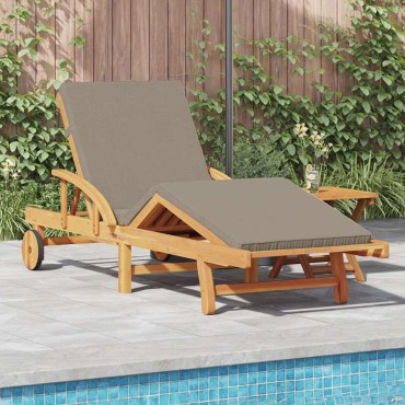 vidaXL Ξαπλώστρα Στερεό Ξύλο Ακακίας Taupe 200x67x84cm 1 τεμ.