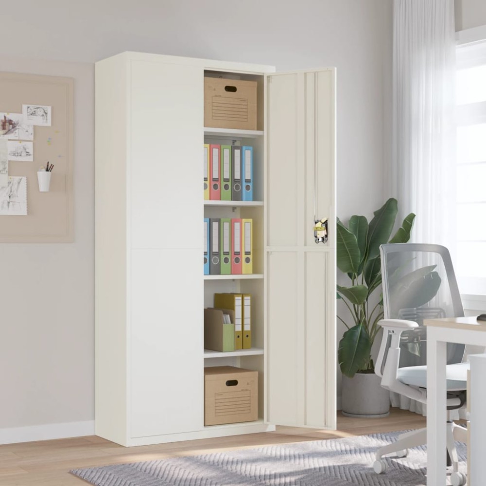 vidaXL Αρχειοθήκη Λευκή 90x40x200cm Ατσάλινη 1 τεμ.