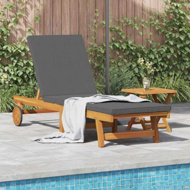 vidaXL Ξαπλώστρα Καφέ 199x63x85cm Στερεό Ξύλο Ακακίας 1 τεμ.