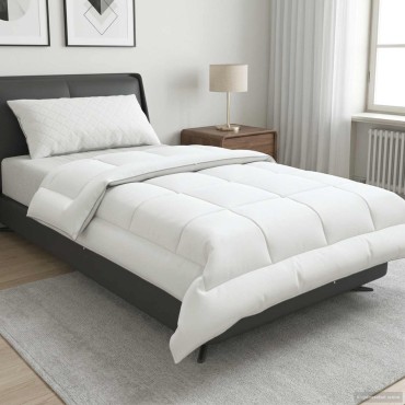 vidaXL Πάπλωμα 137x200 εκ Καλοκαίρι 200 GSM Αυστραλιανό Μαλλί Λευκό