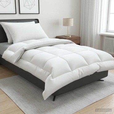 vidaXL Σέτ Παπλώματος και Μαξιλαριού 3 τμχ. 155x220 εκ 4 Εποχές Μαλλί
