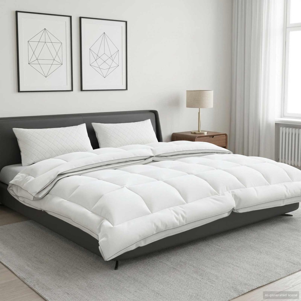 vidaXL Πάπλωμα 220x240 εκ 4 Εποχές 200+300 GSM Αυστραλιανό Μαλλί Λευκό