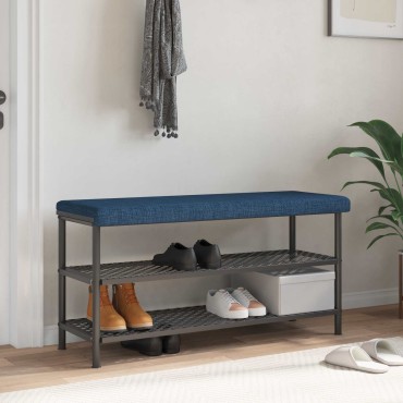 vidaXL Μαξιλάρι πάγκου Ύφασμα Μπλε Βάθος 110x38x6,5cm