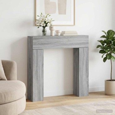 vidaXL Περίβλημα τζακιού Γκρι Sonoma 102 x 18 x 100,5 εκ