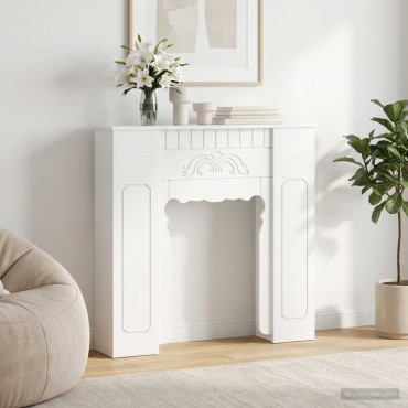vidaXL Περίβλημα τζακιού Λευκό 93 x 20 x 89 εκ Επεξεργασμένο Ξύλο