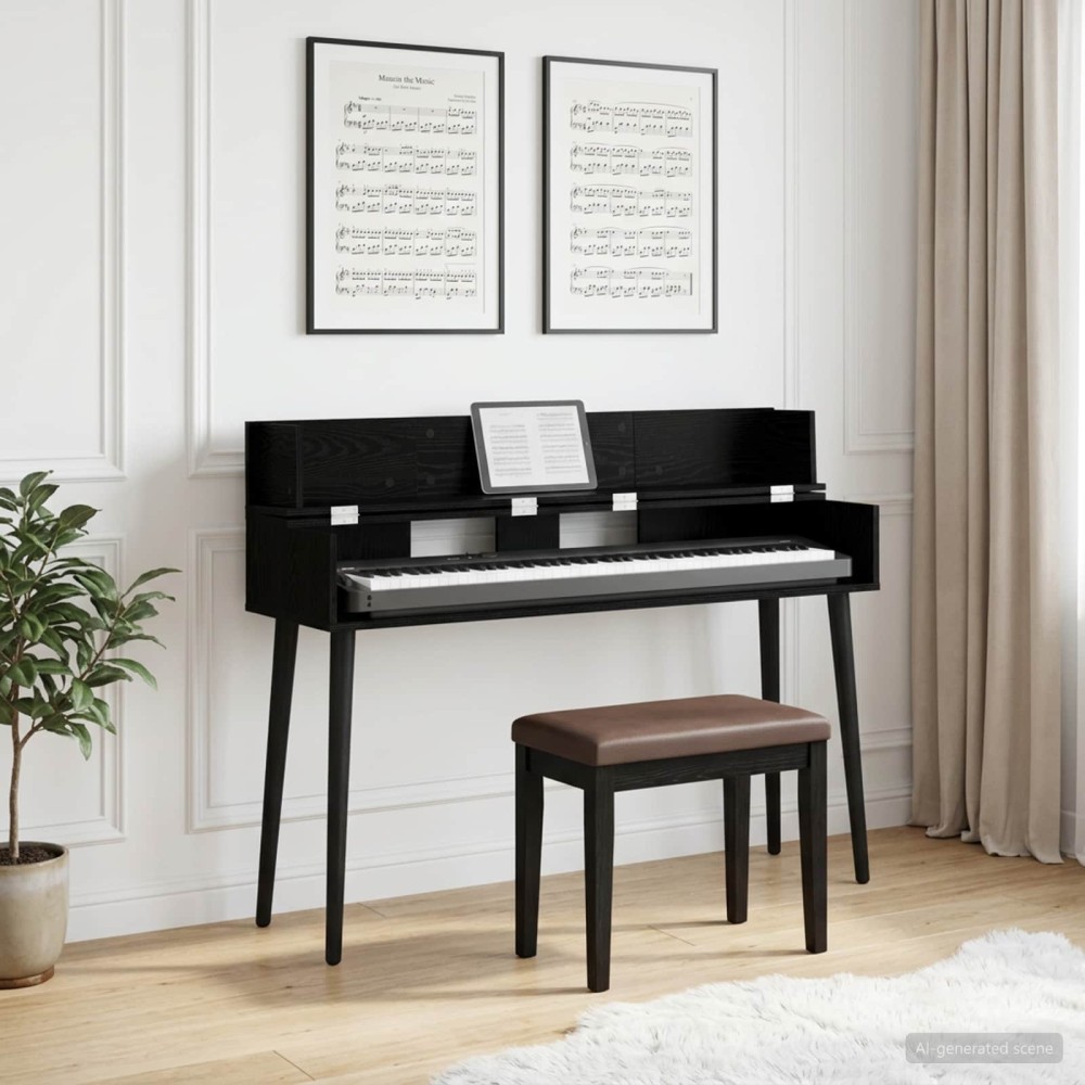 vidaXL Γραφείο Στούντιο Μαύρη Δρυς 130 x 40 x 19,5 εκ.