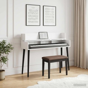 vidaXL Γραφείο Στούντιο Λευκό 110 x 40 x 19,5 εκ. Επεξεργασμένο Ξύλο