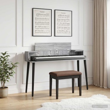 vidaXL Γραφείο Στούντιο Γκρι Sonoma 152 x 36 x 19,5 εκ.