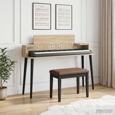 vidaXL Γραφείο Στούντιο Sonoma Δρυς 130 x 36 x 19,5 εκ.