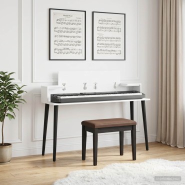 vidaXL Γραφείο Στούντιο Λευκό 110 x 36 x 19,5 εκ. Επεξεργασμένο Ξύλο