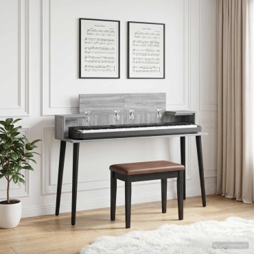 vidaXL Γραφείο Στούντιο Γκρι Sonoma 110 x 36 x 19,5 εκ.