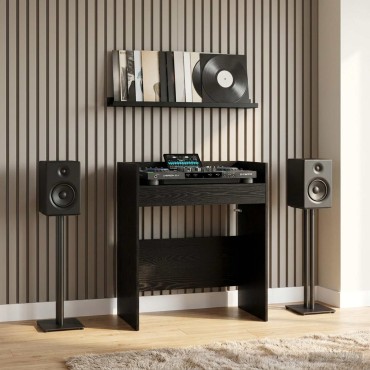 vidaXL Πίνακας DJ Μαύρη Δρυς 102x45x102cm Επεξεργασμένο Ξύλο 1 τεμ.