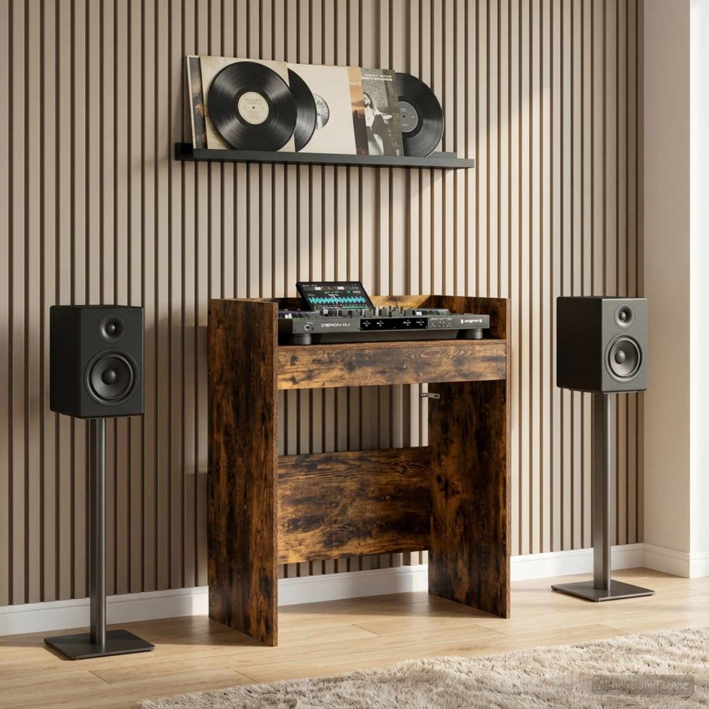 vidaXL Πίνακας DJ Καπνισμένο Ξύλο Δρυός 102x45x102cm 1 τεμ.