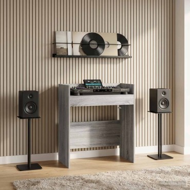 vidaXL Πίνακας DJ Γκρι Sonoma 102x45x102cm Επεξεργασμένο Ξύλο 1 τεμ.
