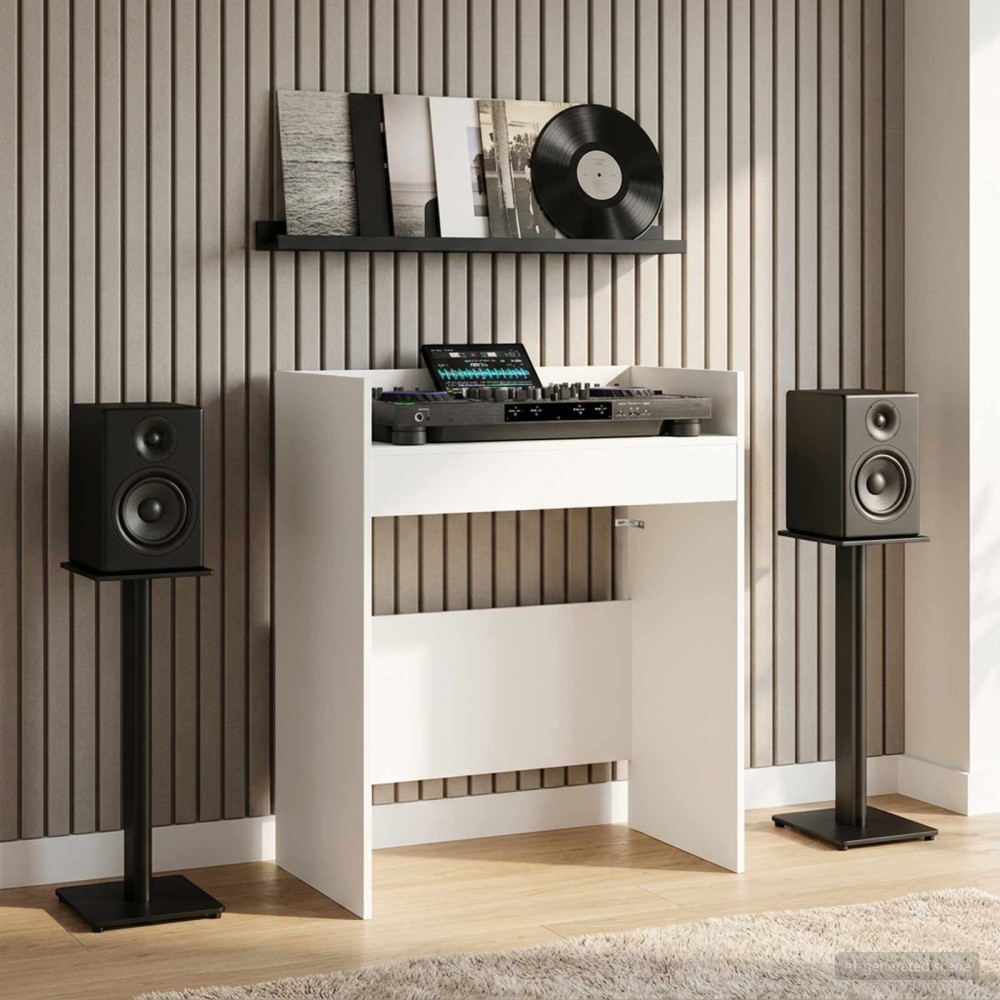 vidaXL Πίνακας DJ Λευκό 82x45x102cm Επεξεργασμένο Ξύλο 1 τεμ.