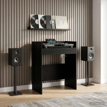 vidaXL Πίνακας DJ Μαύρη Δρυς 62x45x102cm Επεξεργασμένο Ξύλο 1 τεμ.