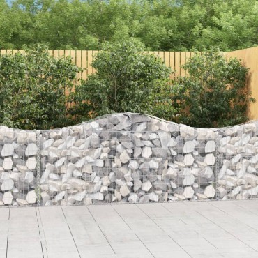 vidaXL Συρματοκιβώτια Τοξωτά 18 τεμ. 200x30x80/100 εκ. Γαλβαν. Ατσάλι