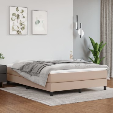 vidaXL Στρώμα με Pocket Springs Μεσαίας Σκληρότητας Καπουτσίνο 140x200x20cm Συνθ. Δέρμα 1 τεμ. - Διπλό