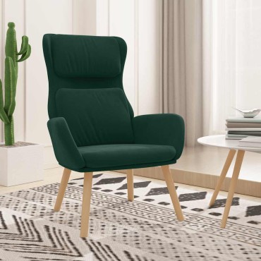 vidaXL Πολυθρόνα Relax Σκούρο Πράσινο Βελούδινη 70x77x98cm 1 τεμ.