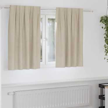 vidaXL Κουρτίνες 2 τμχ. Κρεμ 140x140cm Βελούδο