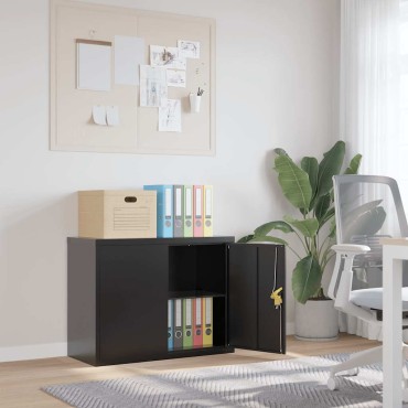 vidaXL Αρχειοθήκη Μαύρη 90x40x70cm από Ατσάλι 1 τεμ.