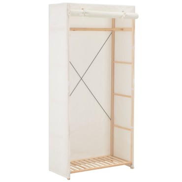 vidaXL Ντουλάπα Λευκή 79x40x170cm Υφασμάτινη 1 τεμ.