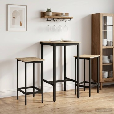 vidaXL Μπαρ σκαμπό 2 τεμ. Sonoma Δρυς 40x32x64 εκ