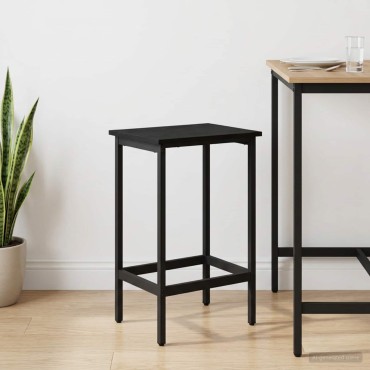 vidaXL Μπαρ σκαμπό Μαύρη Δρυς 40x32x74cm Επεξεργασμένο Ξύλο