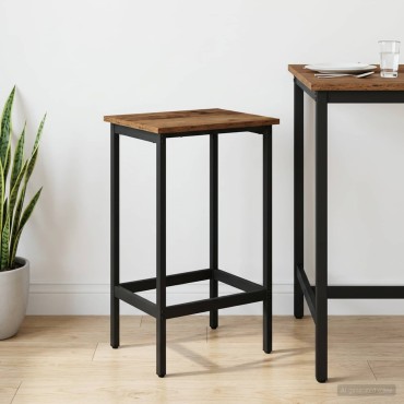 vidaXL Μπαρ σκαμπό Παλαιωμένο ξύλο 40x32x64cm Επεξεργασμένο Ξύλο