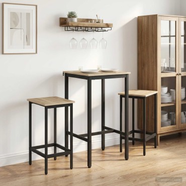 vidaXL Μπαρ σκαμπό 2 τεμ. Sonoma Δρυς 40x32x74 εκ