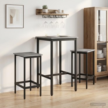 vidaXL Μπαρ σκαμπό 2 τεμ. Γκρι Sonoma 40x32x74 εκ