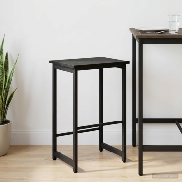 vidaXL Μπαρ σκαμπό Μαύρη Δρυς 40x32x74cm Επεξεργασμένο Ξύλο