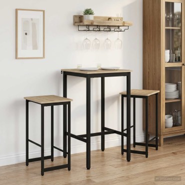 vidaXL Μπαρ σκαμπό 2 τεμ. Sonoma Δρυς 40x32x74 εκ