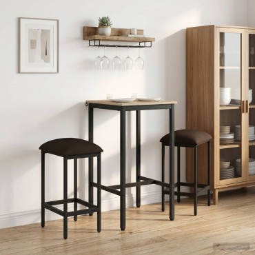 vidaXL Μπαρ σκαμπό 2 τεμ. Taupe 40x32x74cm Επεξεργασμένο Ξύλο