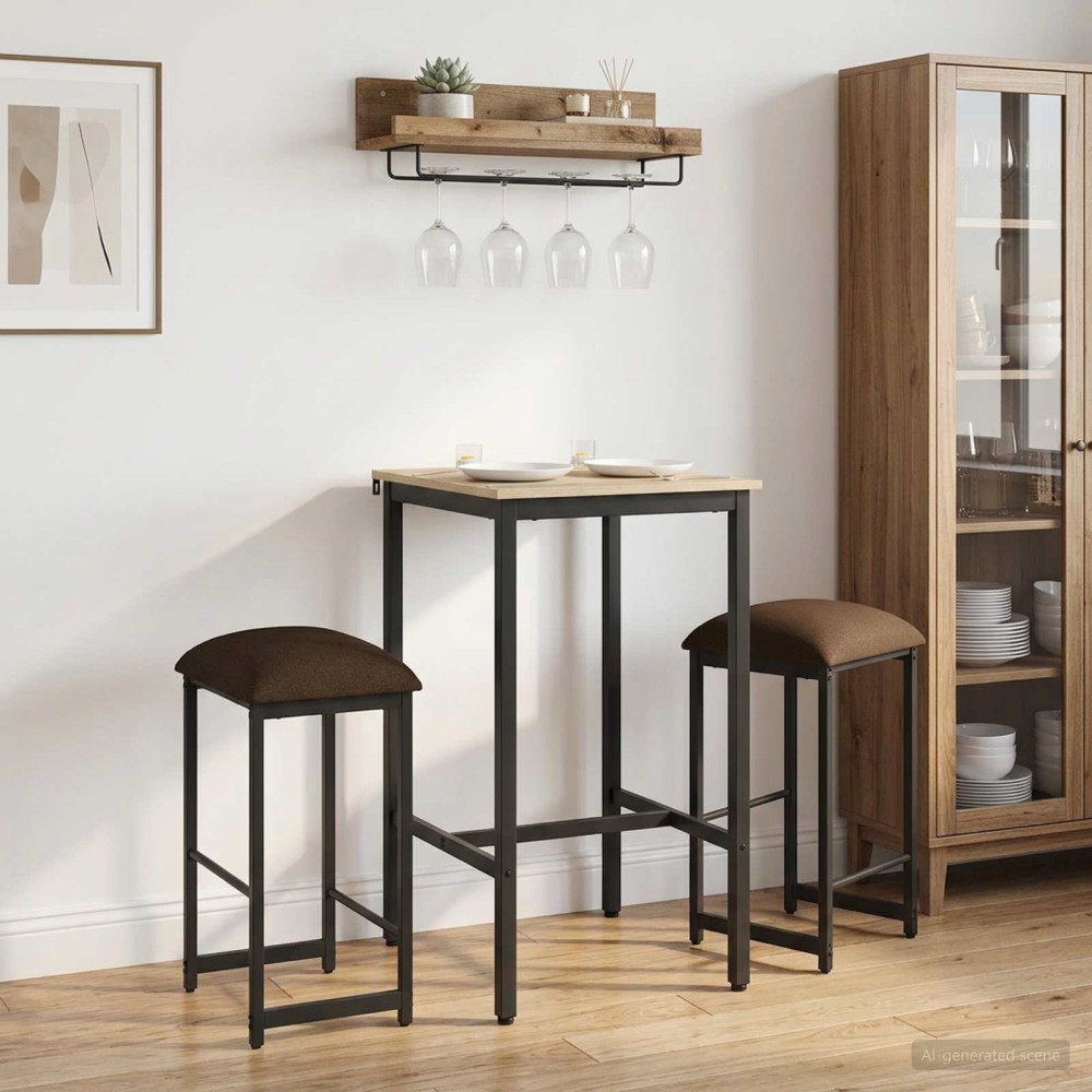 vidaXL Μπαρ σκαμπό 2 τεμ. Taupe 40x32x74cm Επεξεργασμένο Ξύλο