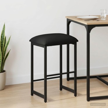 vidaXL Μπαρ σκαμπό Μαύρο 40x32x74cm Επεξεργασμένο Ξύλο